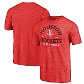 Houston Rockets Red Vintage Arch Fanatics Branded Tri-Blend T-Shirt,baseball caps,new era cap wholesale,wholesale hats